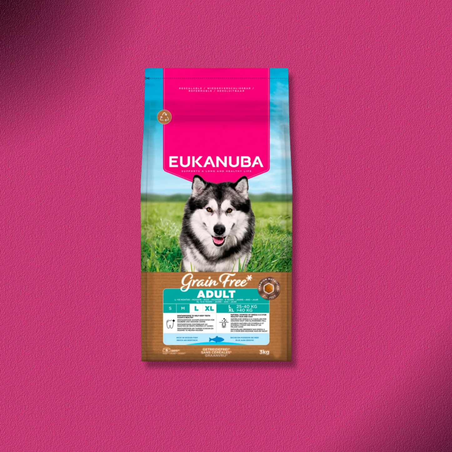2x12kg Eukanuba Grain Free Adult Large & Giant Breed mit Seefisch