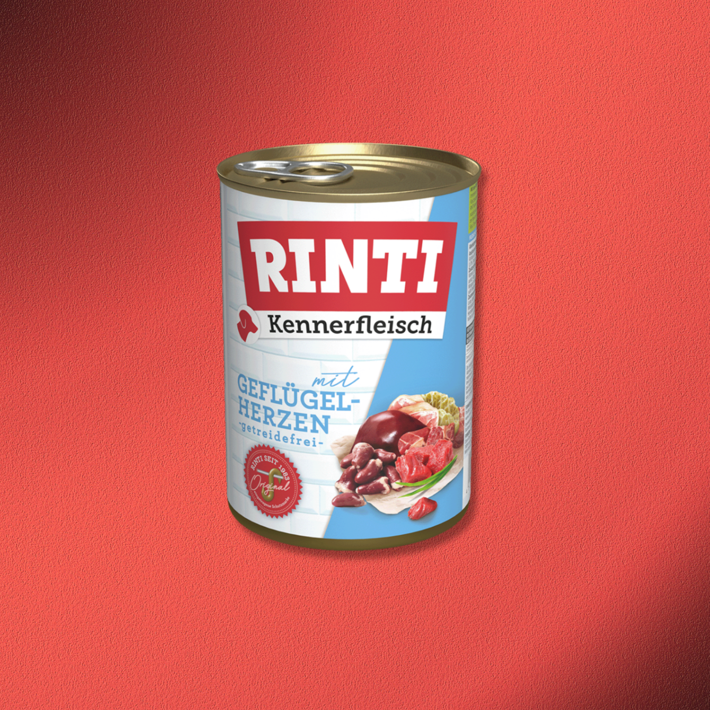 30x400g Rinti Kennerfleisch mit Geflügelherzen - getreidefrei