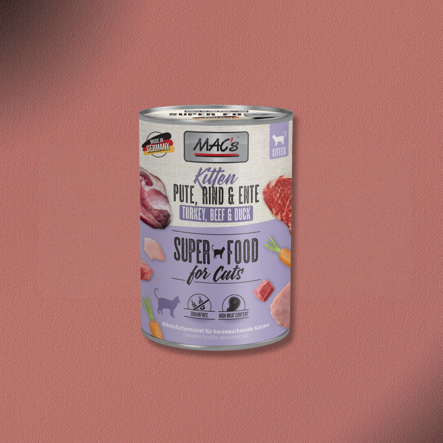 6x400g MAC's Cat Kitten Pute, Rind & Ente