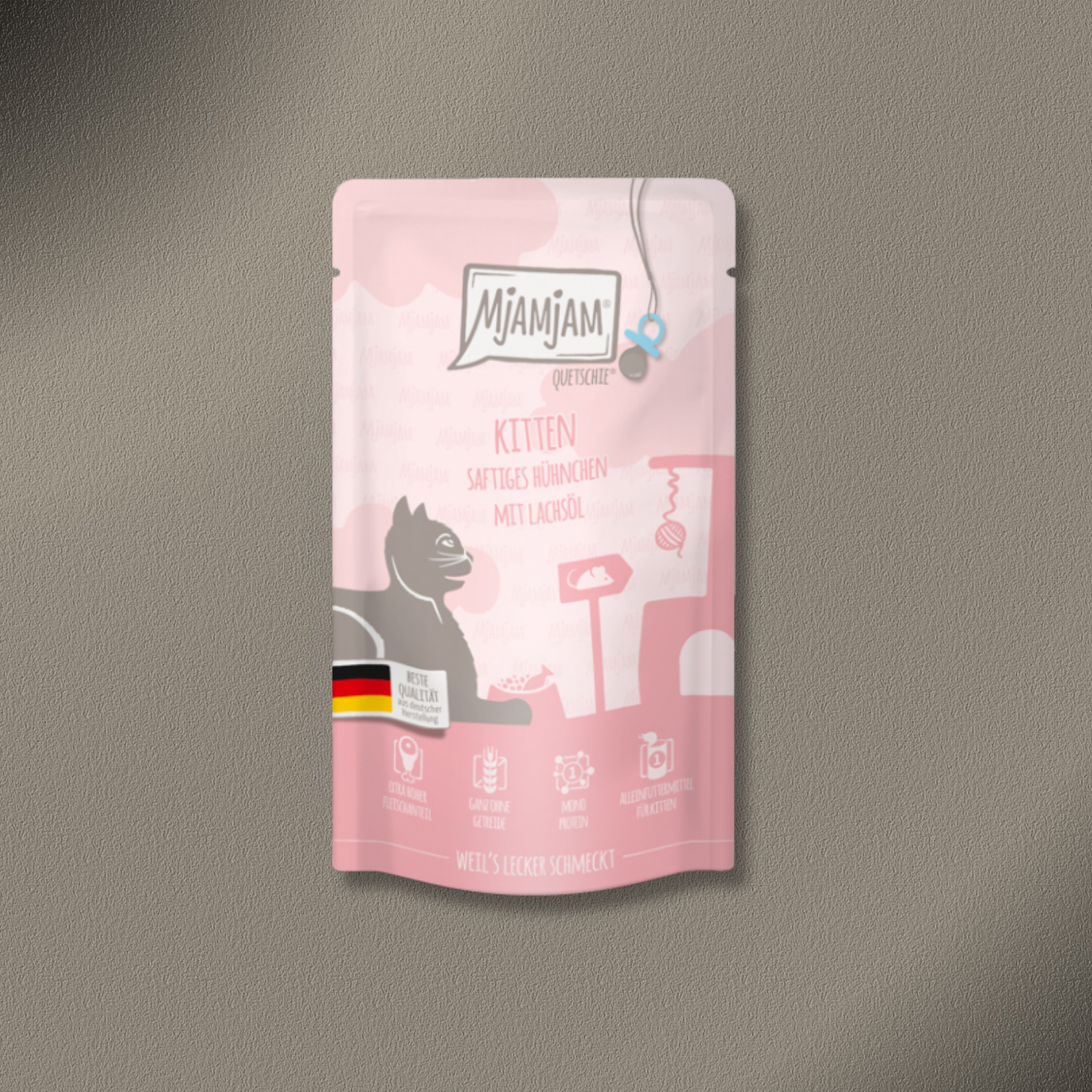 36x125g MjAMjAM - Quetschie Kitten saftiges Hühnchen mit Lachsöl