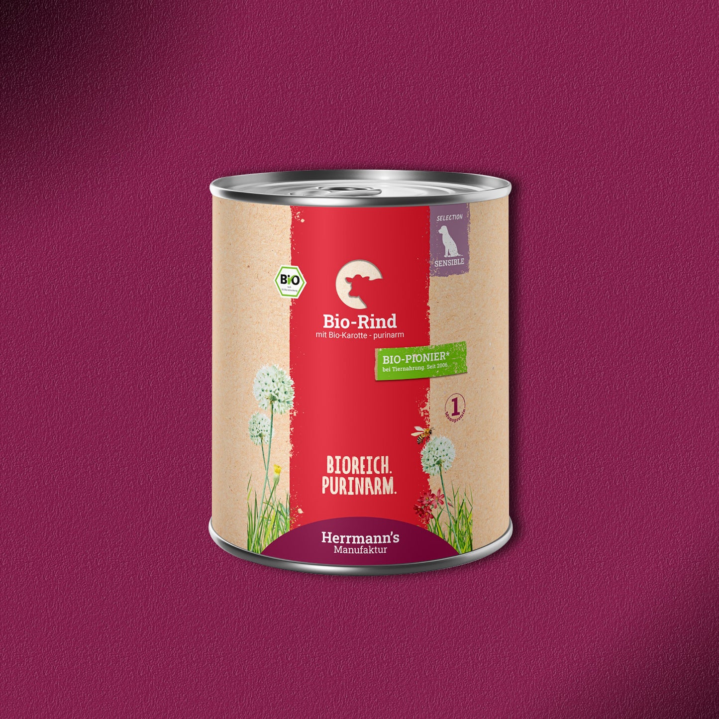 30x800g Herrmann’s Bio-Rind mit Bio-Karotten