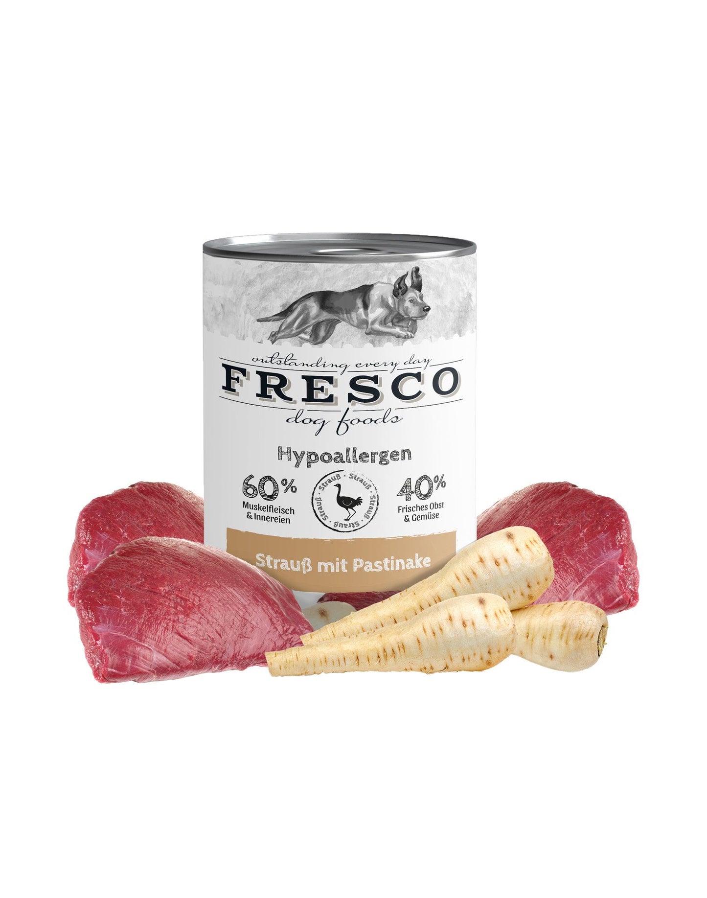 24x400g Fresco NassBarf Hypoallergen-Menü Strauß mit Pastinake