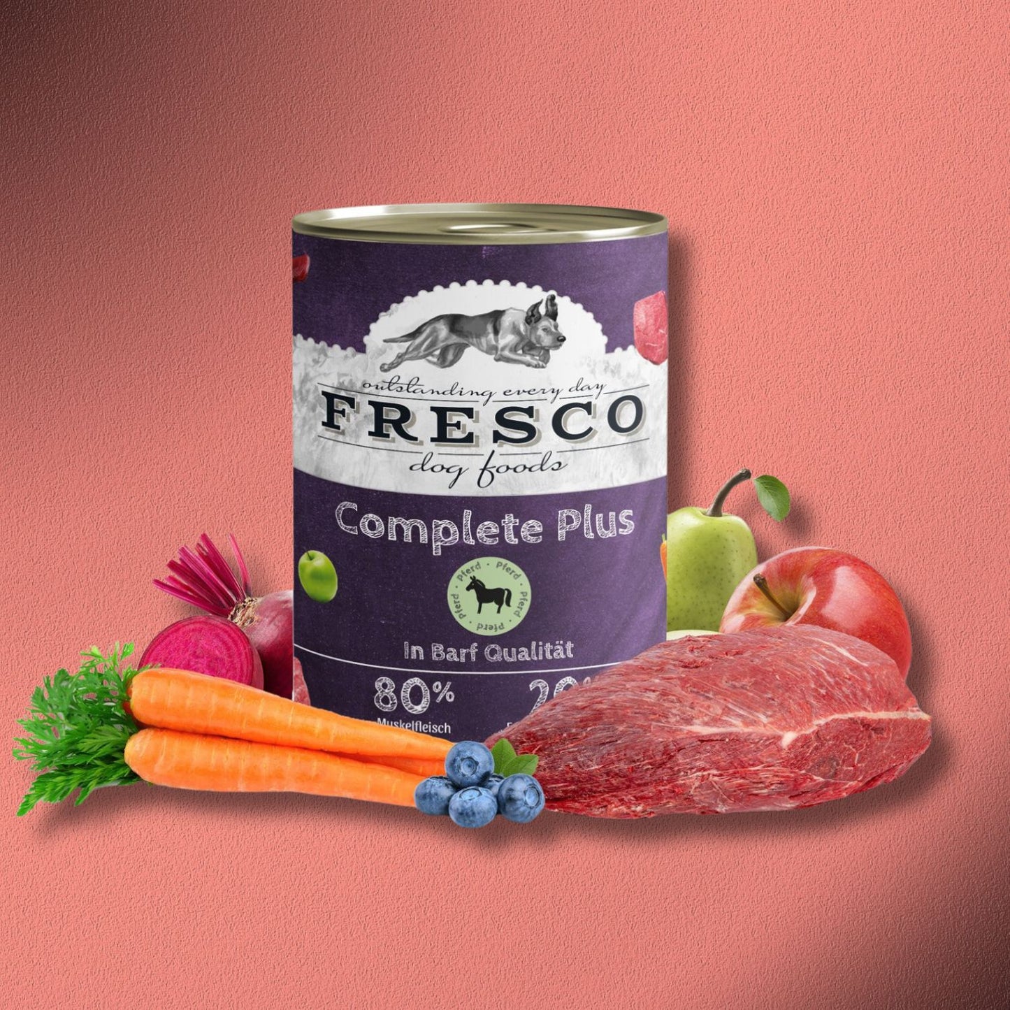 30x800g Fresco Complete Plus Pferd (haltbares B.A.R.F.)