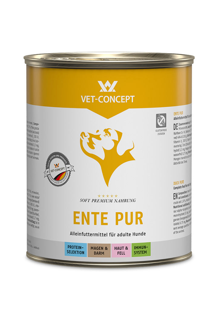 30x800g Vet Concept Hundemenü - Ente pur