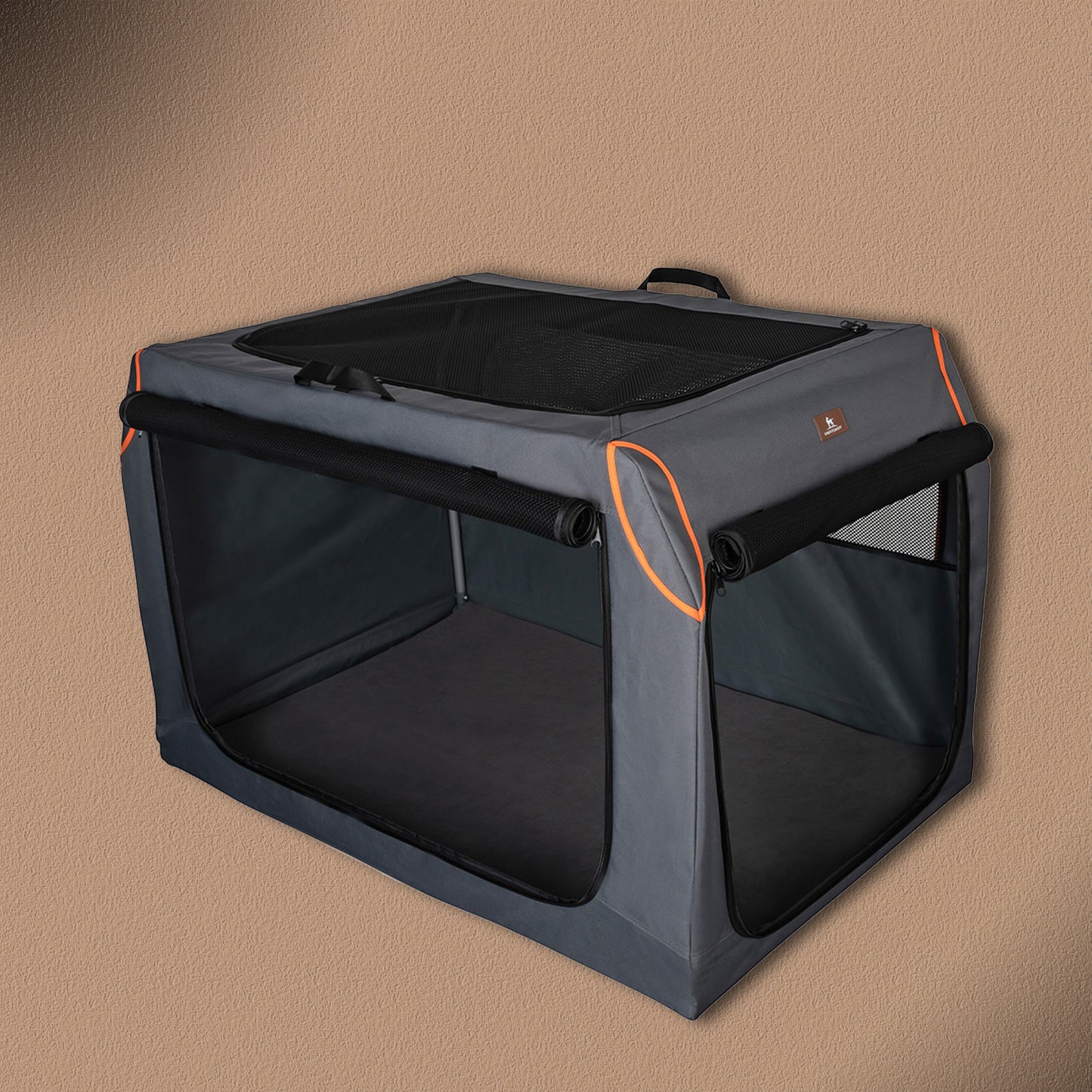 Knuffelwuff Faltbare Hundebox Auto Transportbox Alverstone mit Aluminiumgestell für den Kofferraum