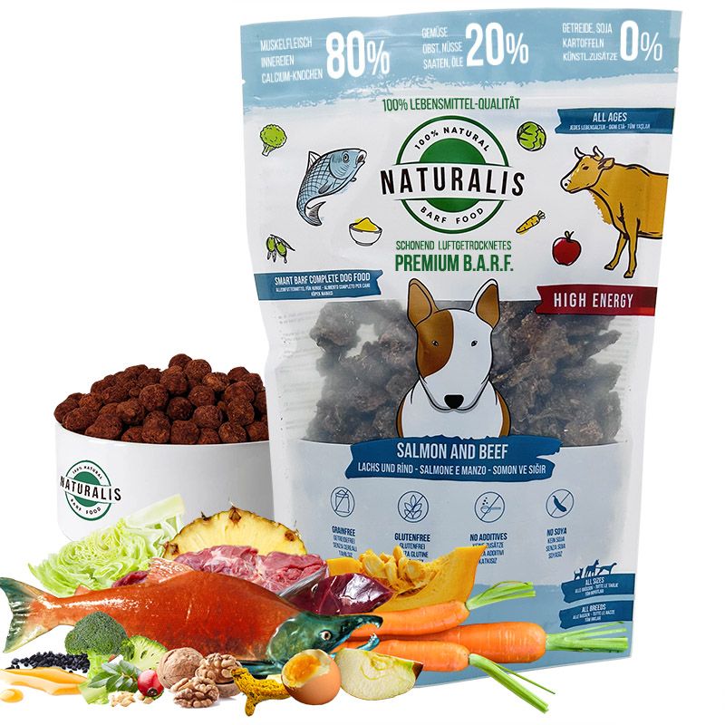 2x5kg Naturalis Smart 80 Trockenbarf Lachs-Rind