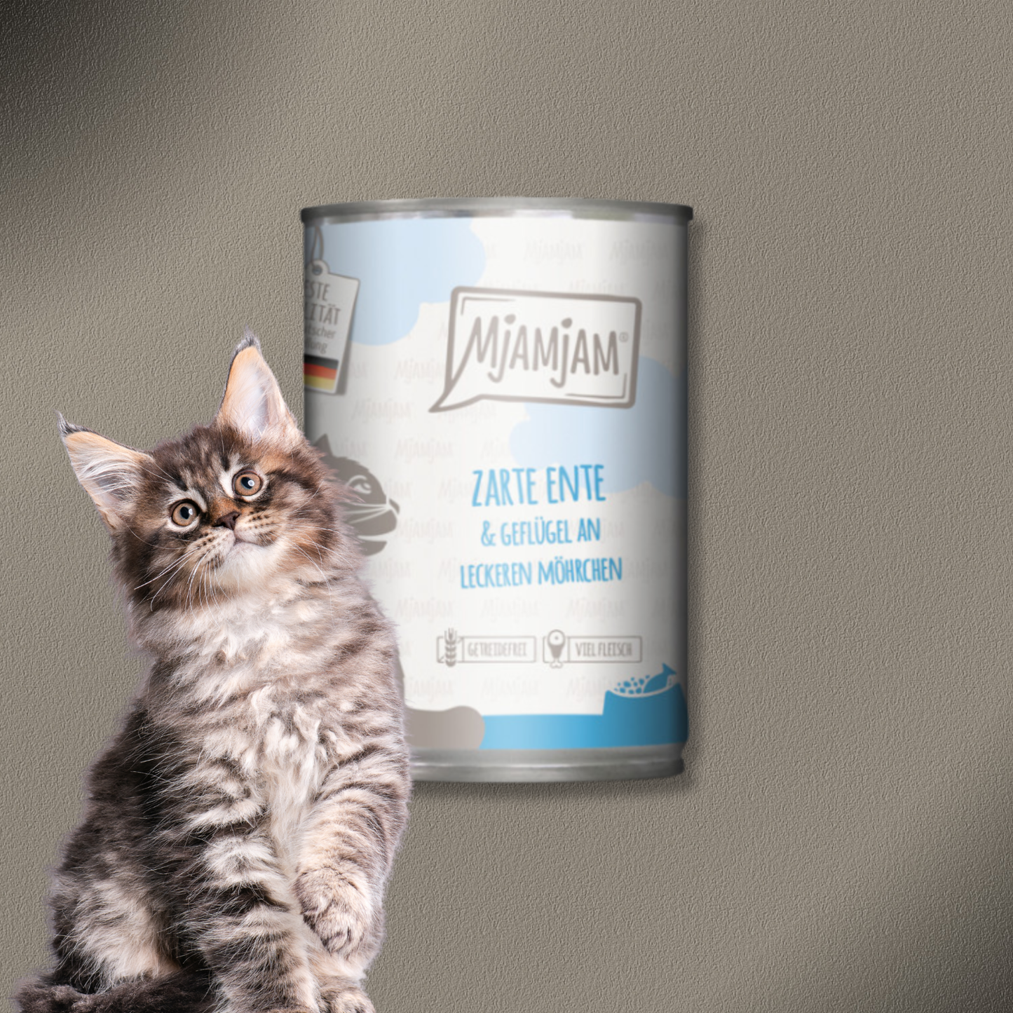 24x400g MjAMjAM  Cat zarte Ente & Geflügel an leckeren Möhrchen