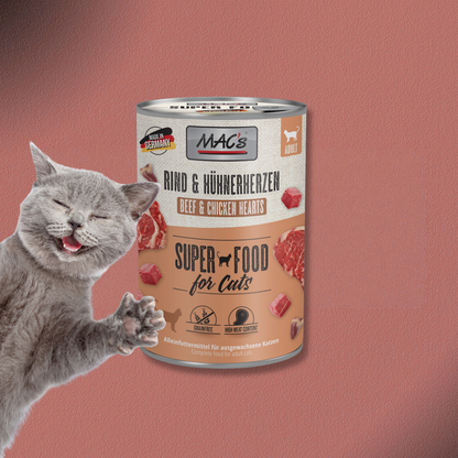 6x400g MAC's Cat Rind & Hühnerherzen