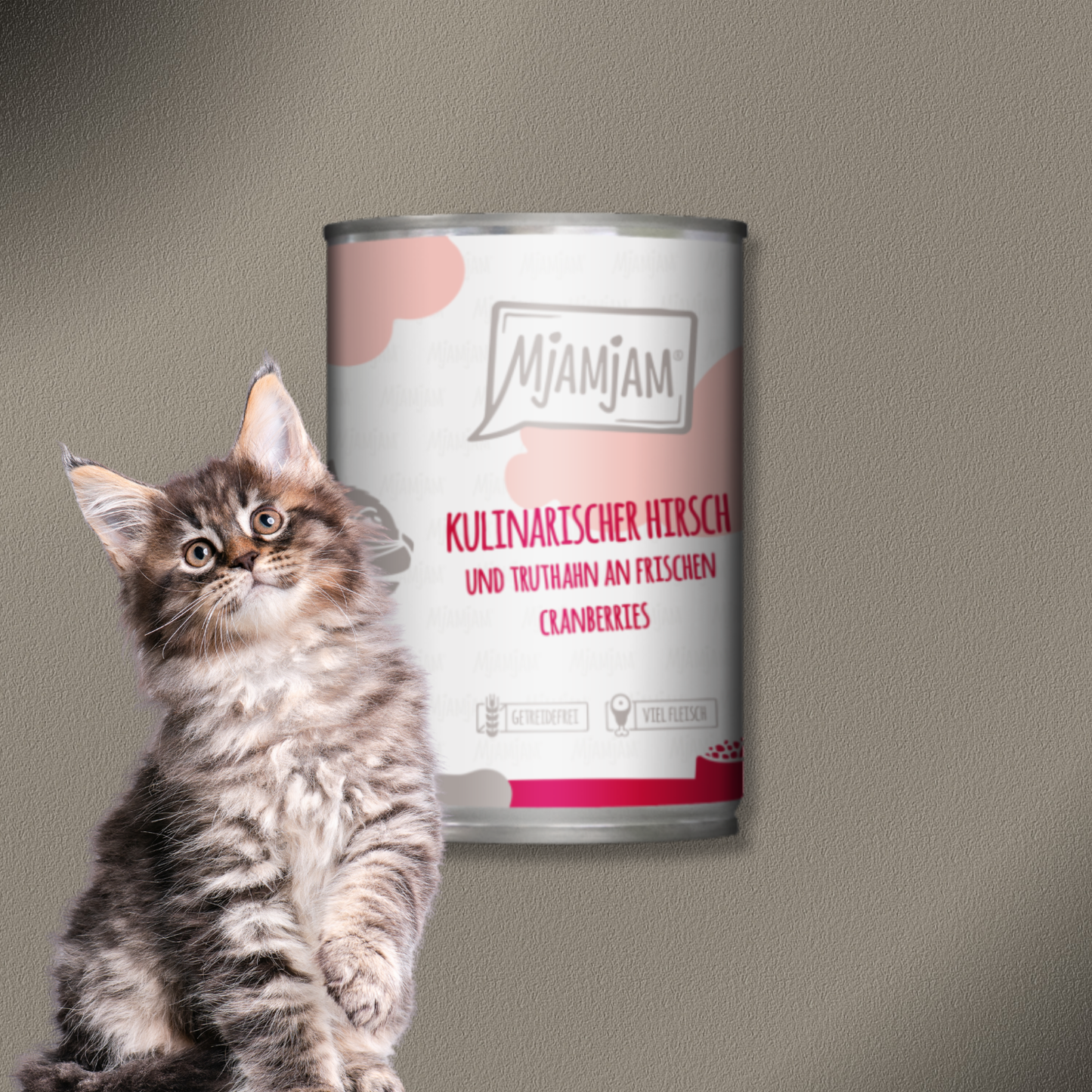 24x400g MjAMjAM Cat kulinarischer Hirsch und Truthahn an frischen Cranberries