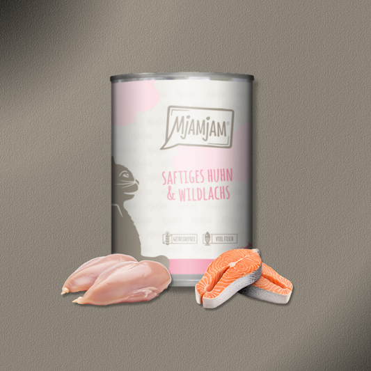 30x400g MjAMjAM  Cat - saftiges Huhn und Wildlachs