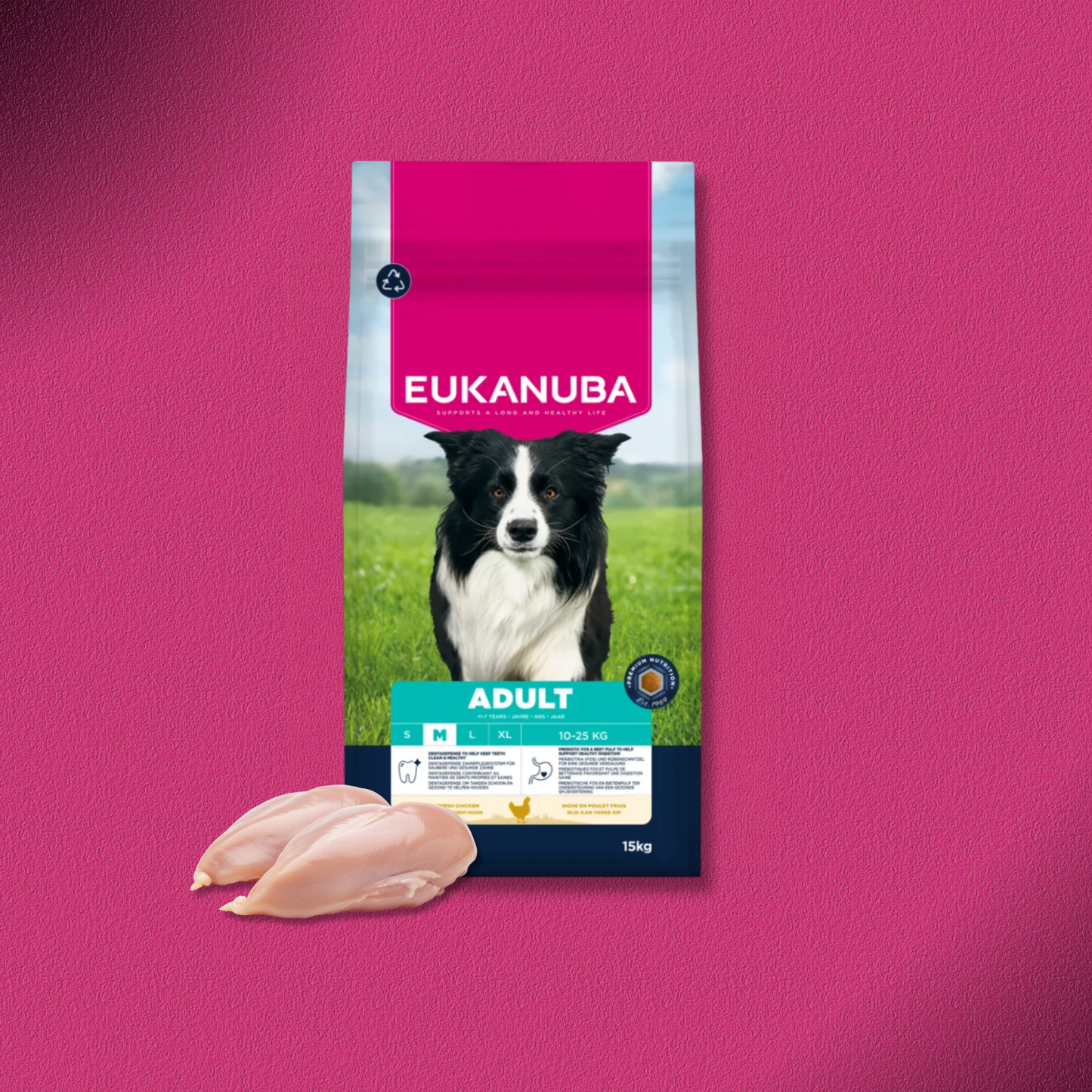 1x15kg Eukanuba Premium Nutrition Adult Medium Breed Huhn