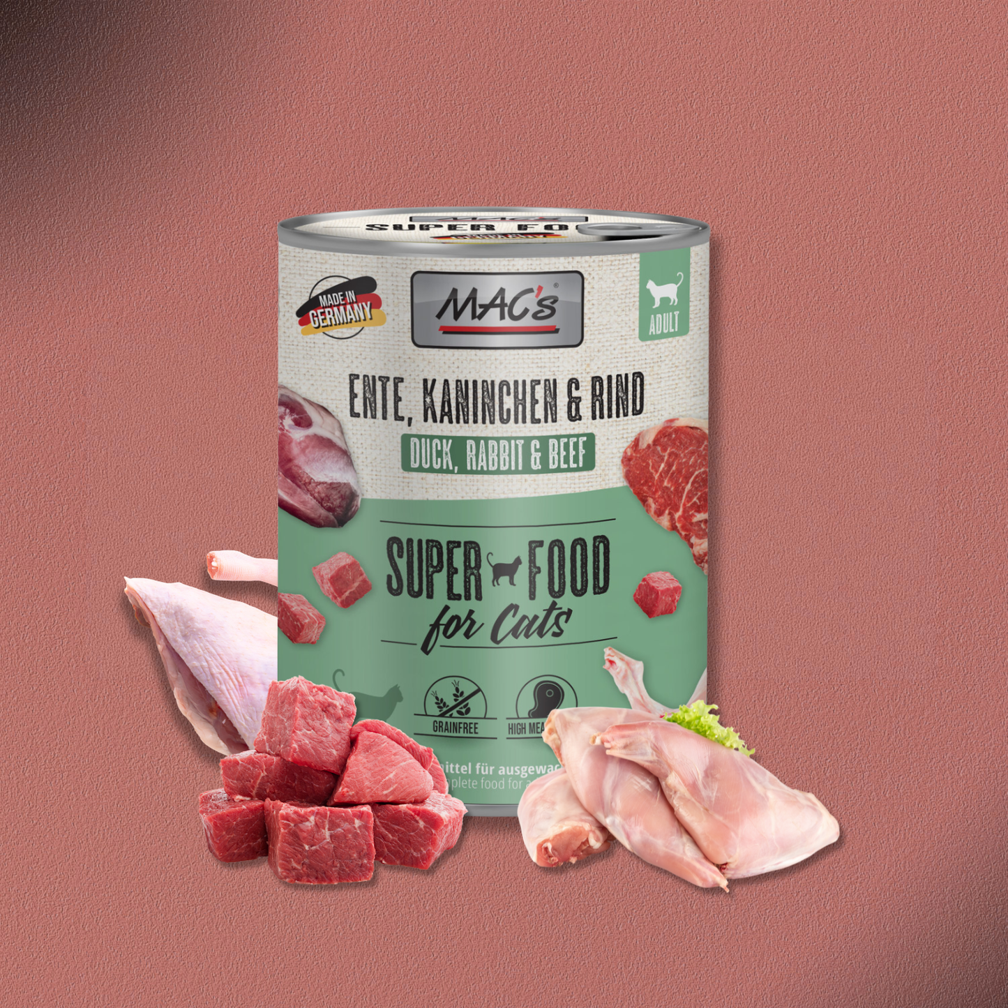 6x800g MAC's Cat Ente, Kaninchen & Rind
