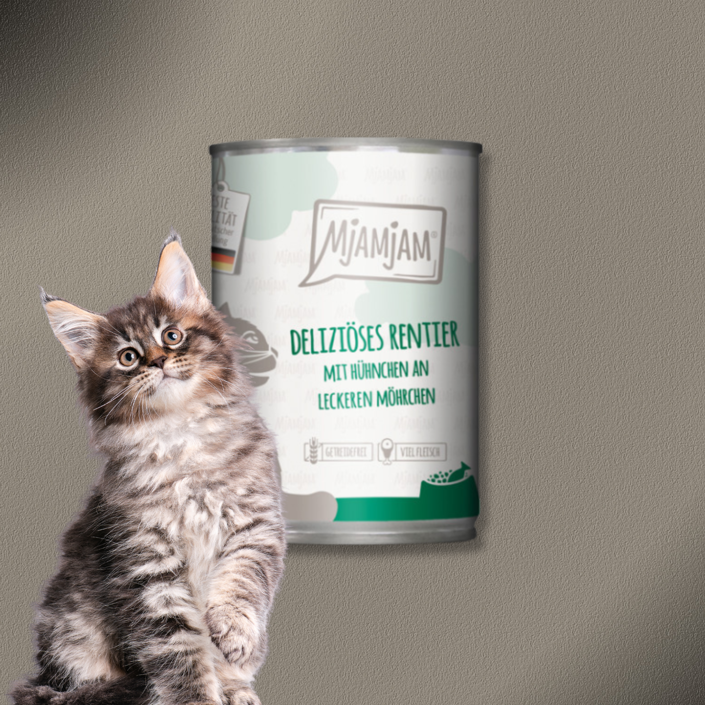 30x400g MjAMjAM Cat - deliziöses Rentier mit Hühnchen an leckeren Möhrchen