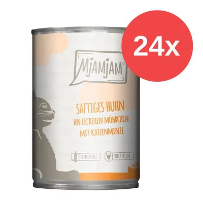 24x400g MjamMjam saftiges Huhn an leckeren Möhrchen