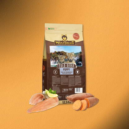 12,5 kg Wolfsblut Puppy Cold River – Ente mit Kartoffeln