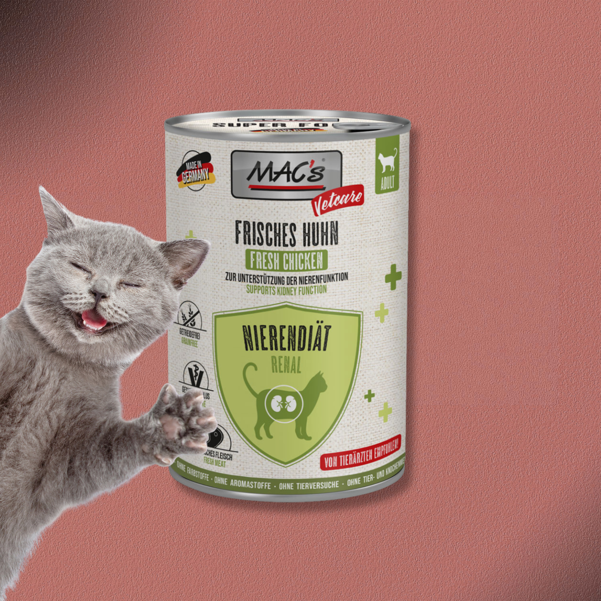 6x400g MAC's Cat Vetcare Nierendiät Huhn
