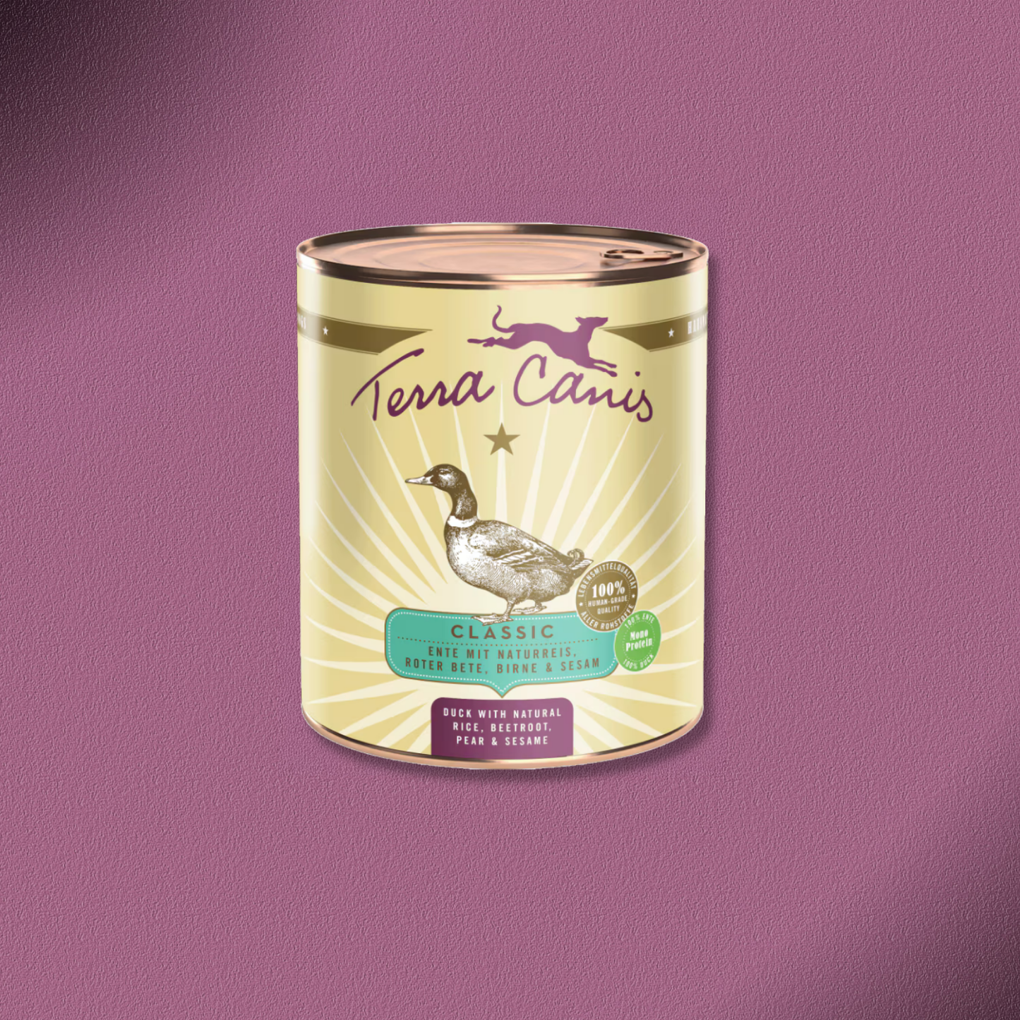 6x800g Terra Canis Classic - Ente mit Naturreis, Roter Bete, Birne und Sesam