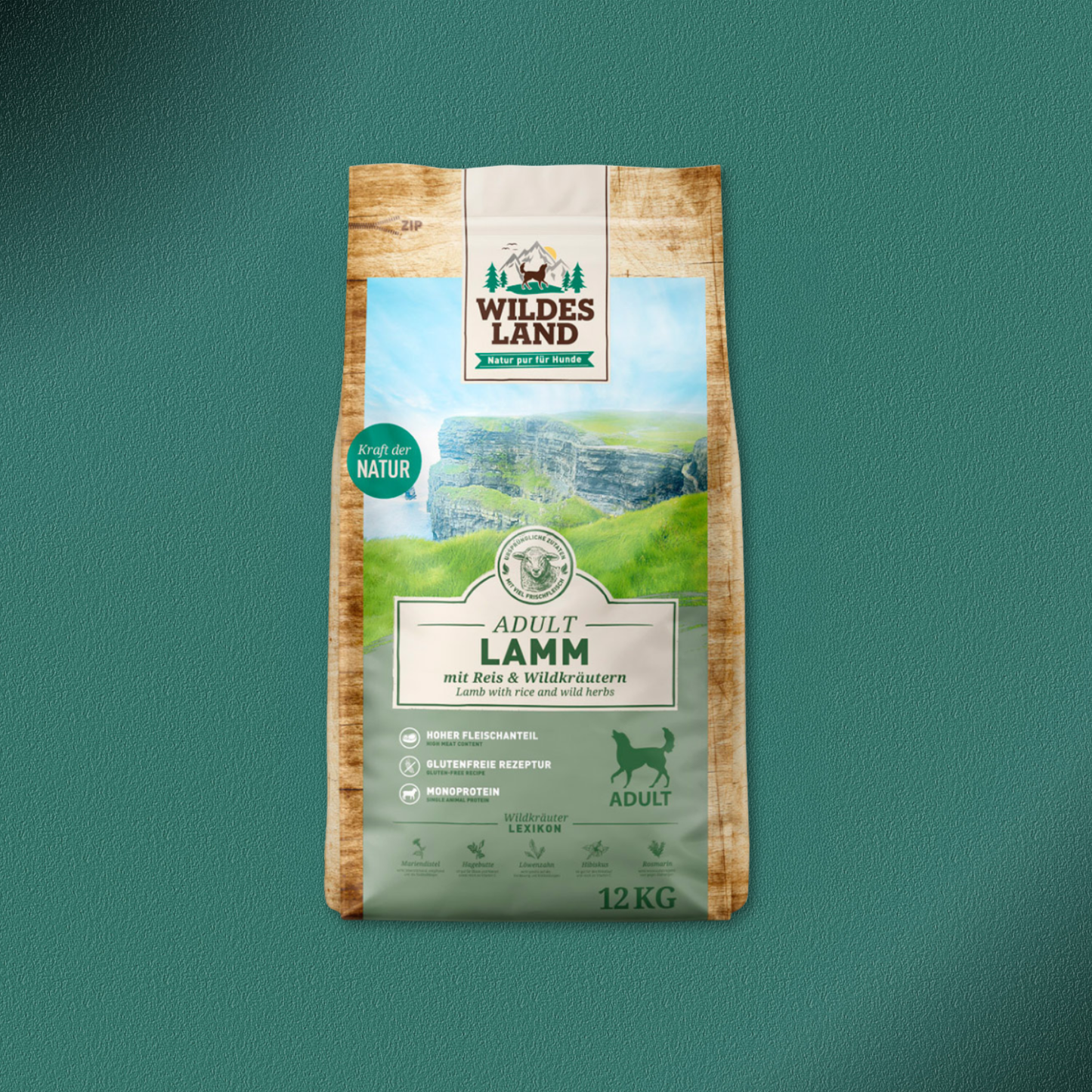 2x12kg Wildes Land Adult Lamm mit Reis und Wildkräutern