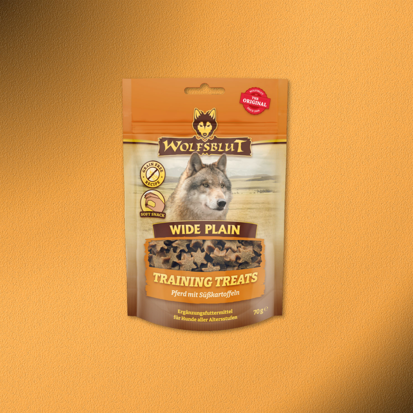 7x70g Wolfsblut Training Treats Wide Plain - Pferd mit Süßkartoffel