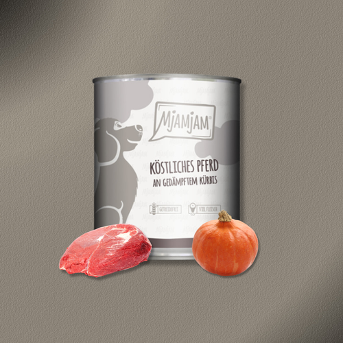 6x800g MjAMjAM Dog - Leckere Mahlzeiten - Köstliches Pferd an gedämpften Kürbis