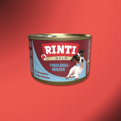 48x185g Rinti Gold Mixpaket (Geflügelherzen,Huhn)