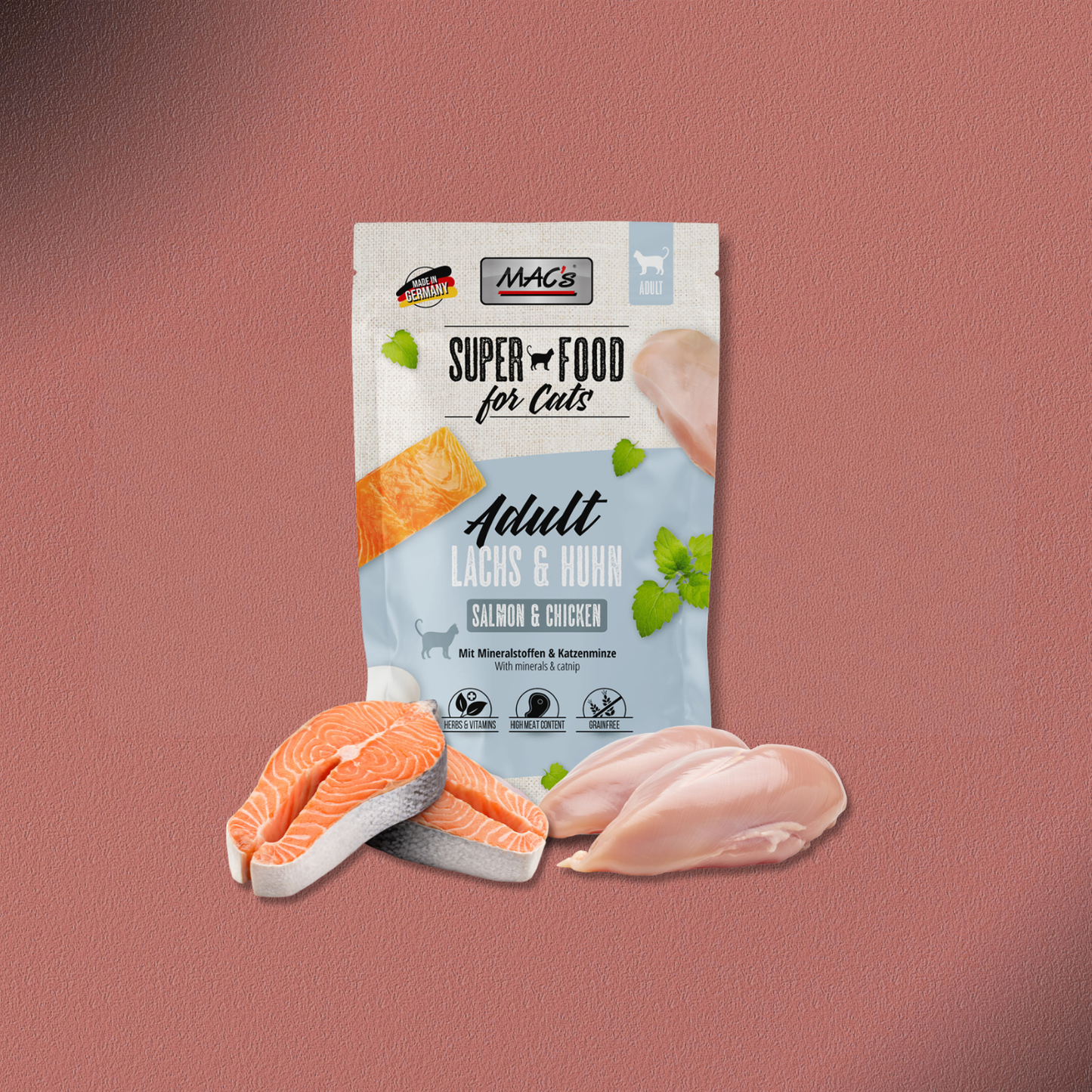12x100g MAC'S Cat Pouchpack Lachs & Huhn