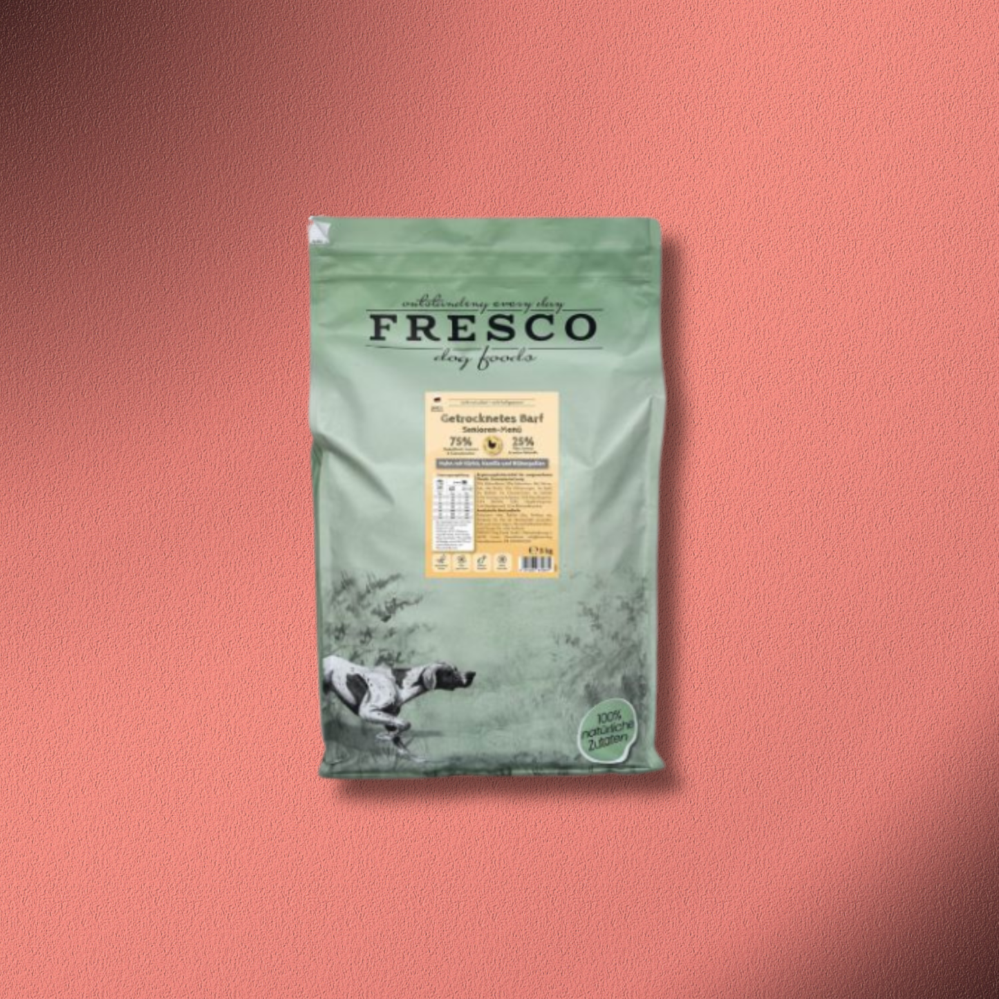5kg Fresco TrockenBarf Senioren-Menü Huhn mit Kürbis, Kamille, Blütenpollen und Gesundheitskräutern