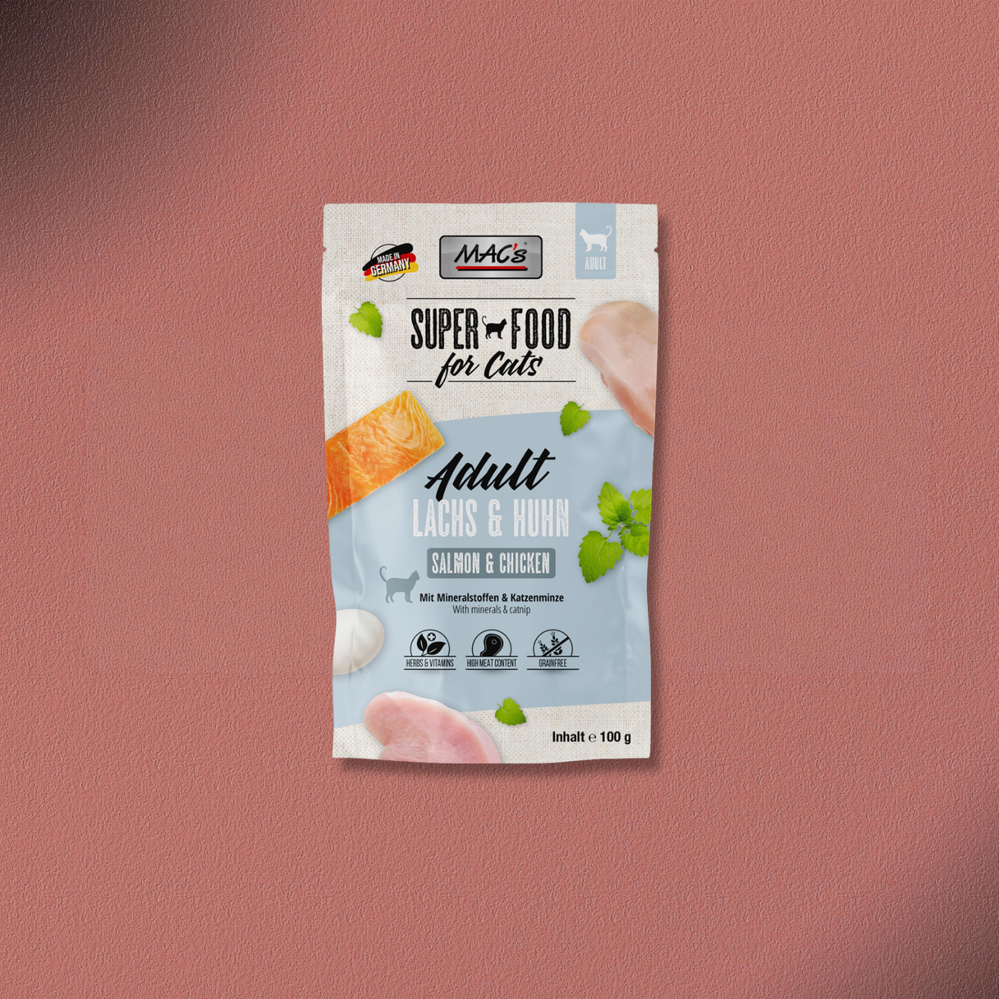 12x100g MAC'S Cat Pouchpack Lachs & Huhn