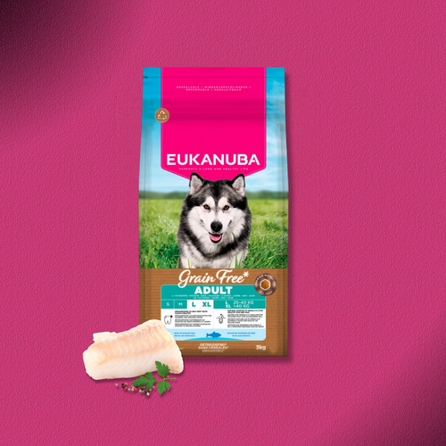 2x12kg Eukanuba Grain Free Adult Large & Giant Breed mit Seefisch