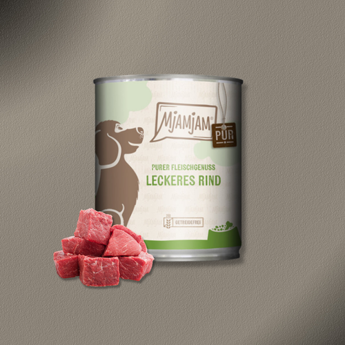 6x800g MjAMjAM Dog - Purer Fleischgenuss - leckeres Rind pur