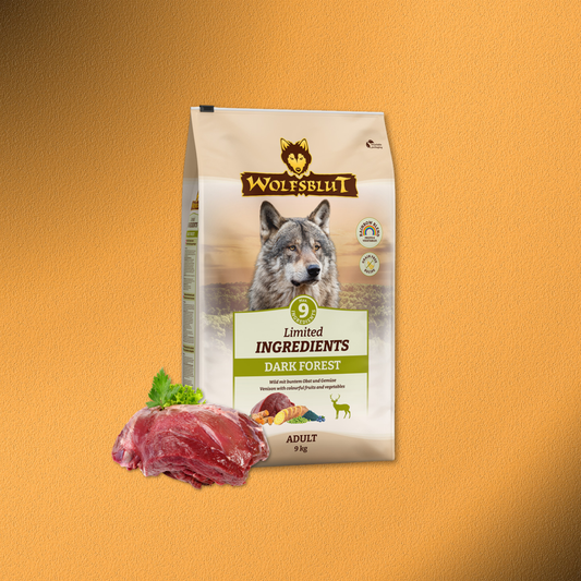 9kg Wolfsblut Adult Limited INGREDIENTS Dark Forest - Wild und Süßkartoffel