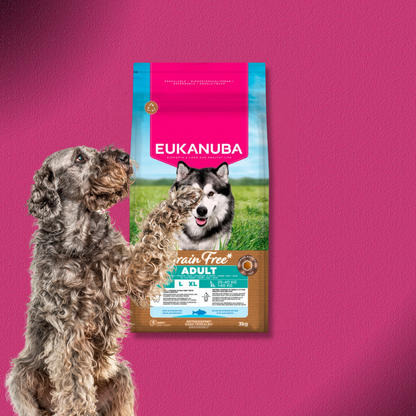 2x12kg Eukanuba Grain Free Adult Large & Giant Breed mit Seefisch