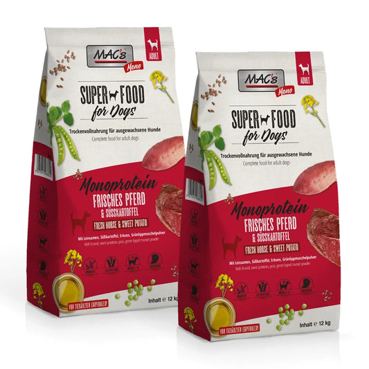 2x12kg MAC's Dog Mono frisches Pferd