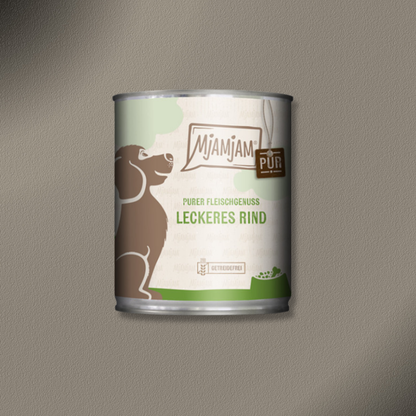 6x800g MjAMjAM Dog - Purer Fleischgenuss - leckeres Rind pur