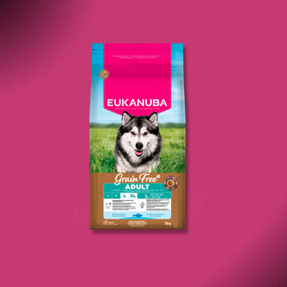 2x12kg Eukanuba Grain Free Adult Large & Giant Breed mit Seefisch