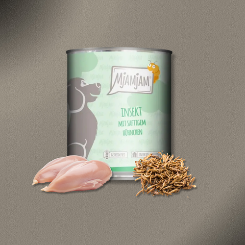 6x800g MjAMjAM Dog - Leckere Mahlzeiten - Insekt mit saftigem Hühnchen