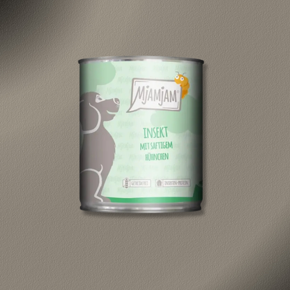 6x800g MjAMjAM Dog - Leckere Mahlzeiten - Insekt mit saftigem Hühnchen