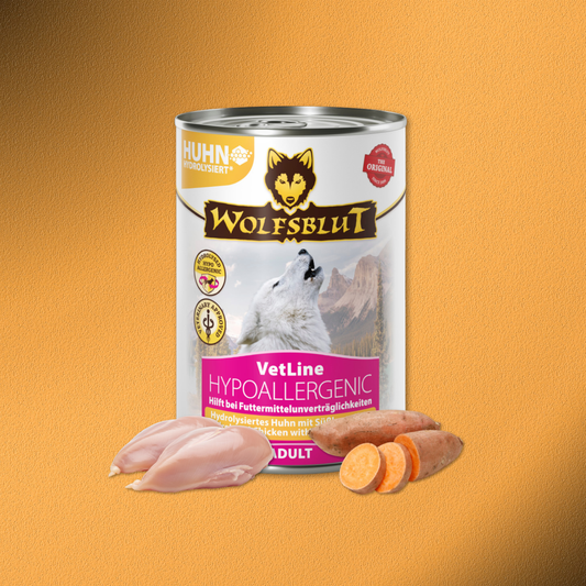 6x395g Wolfsblut VetLine Hypoallergenic Hydrolysiertes Huhn
