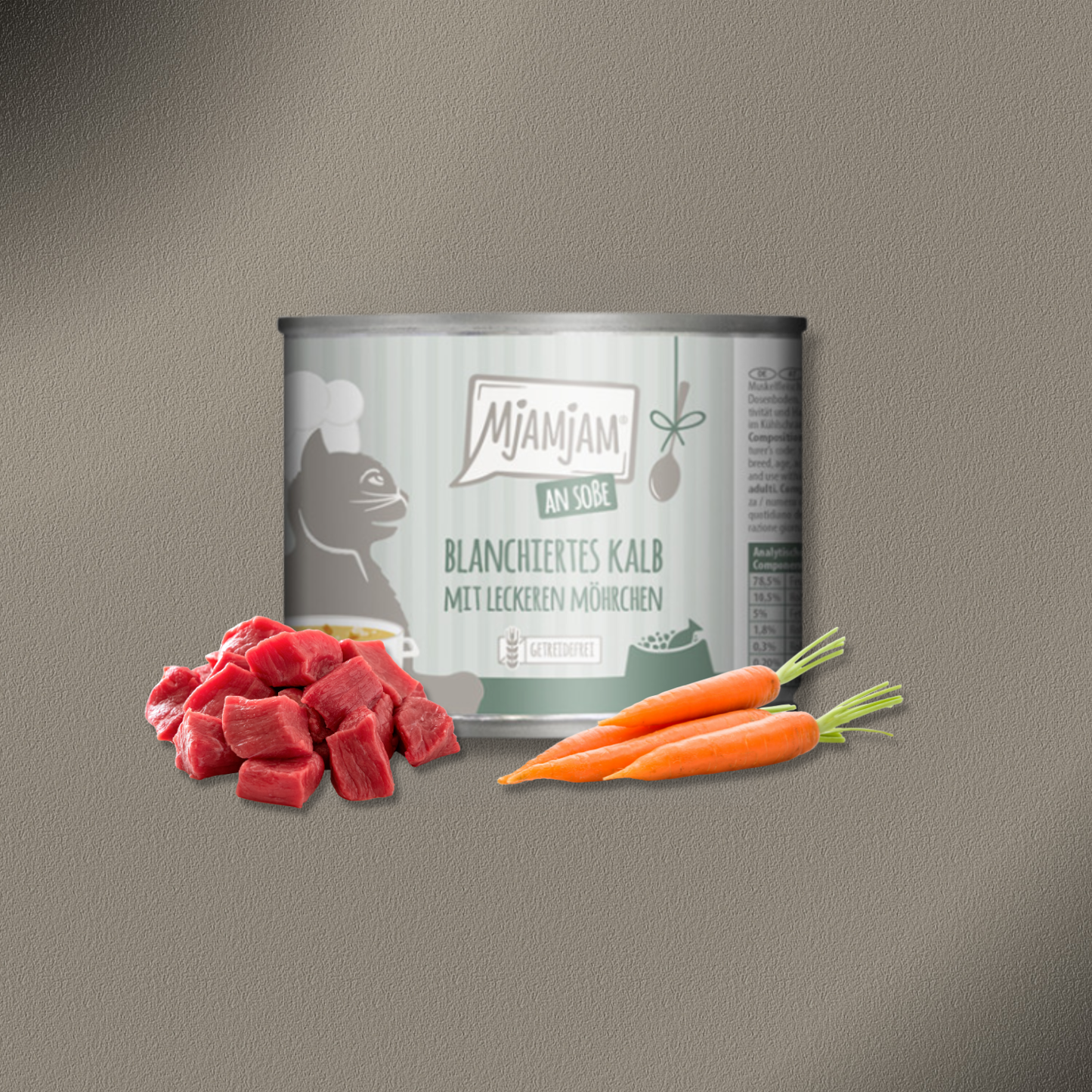 6x185g MjAMjAM Cat - blanchiertes Kalb mit leckeren Möhrchen an Soße