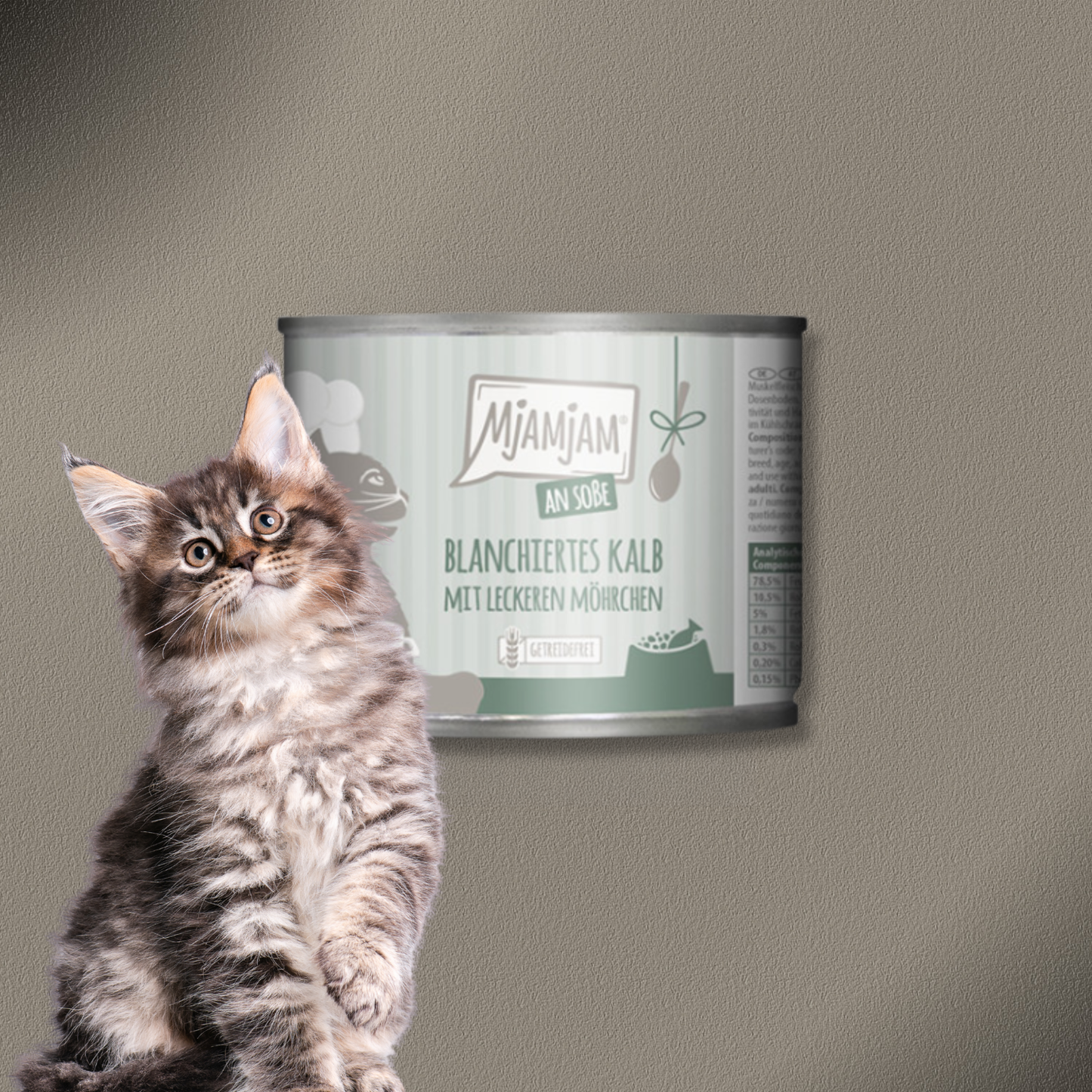 6x185g MjAMjAM Cat - blanchiertes Kalb mit leckeren Möhrchen an Soße