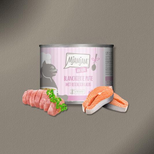 6x185g MjAMjAM Cat - blanchierte Pute mit reichlich Lachs an Soße