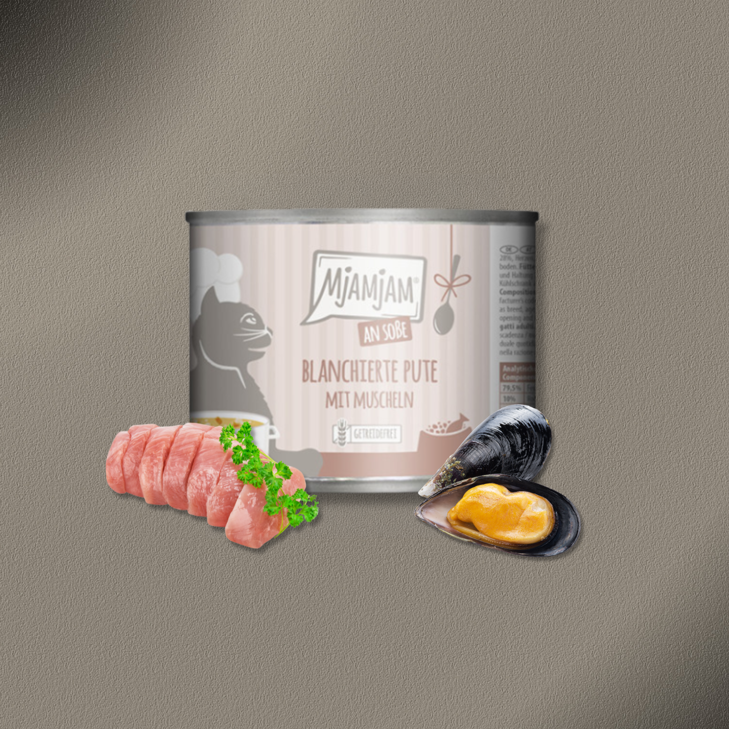 6x185g MjAMjAM Cat - blanchierte Pute mit Muscheln an Soße