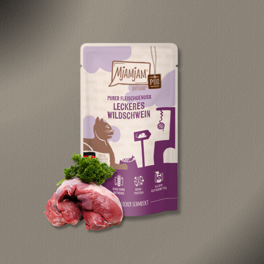 12x125g MjAMjAM Quetschie Purer Fleischgenuss - leckeres Wildschwein pur