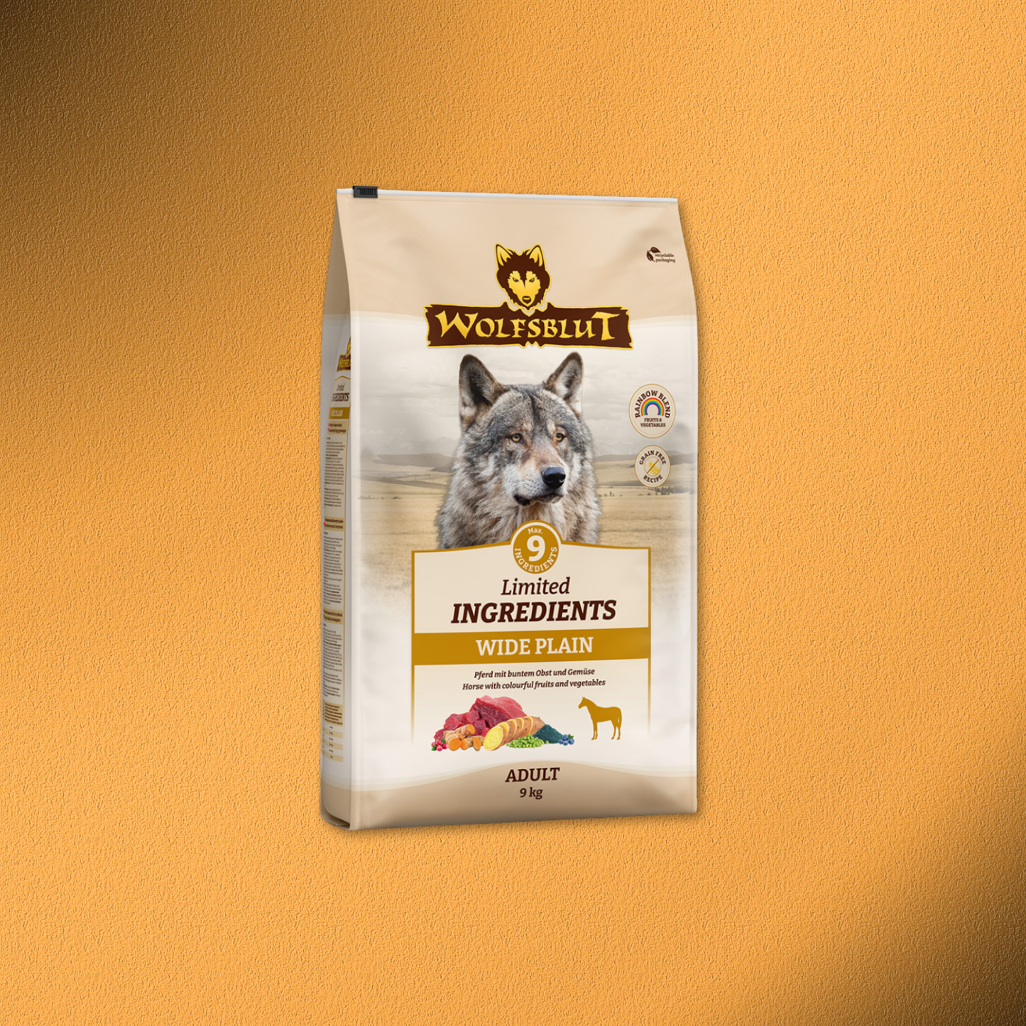 9kg Wolfsblut Adult Limited INGREDIENTS Wide Plain - Pferdefleisch und Süßkartoffel