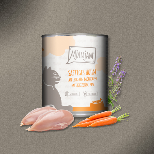 24x800g MjAMjAM saftiges Huhn an leckeren Möhrchen