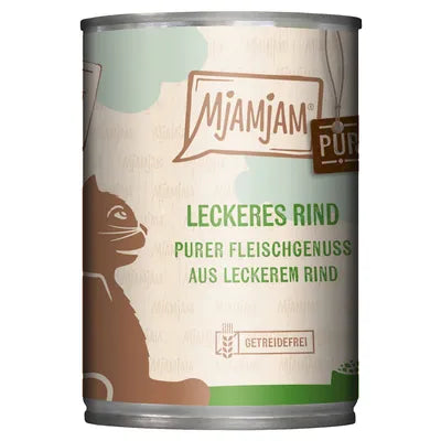 36x400g MjamMjam Purer Fleischgenuss Kombi Paket (12x3 Sorten)
