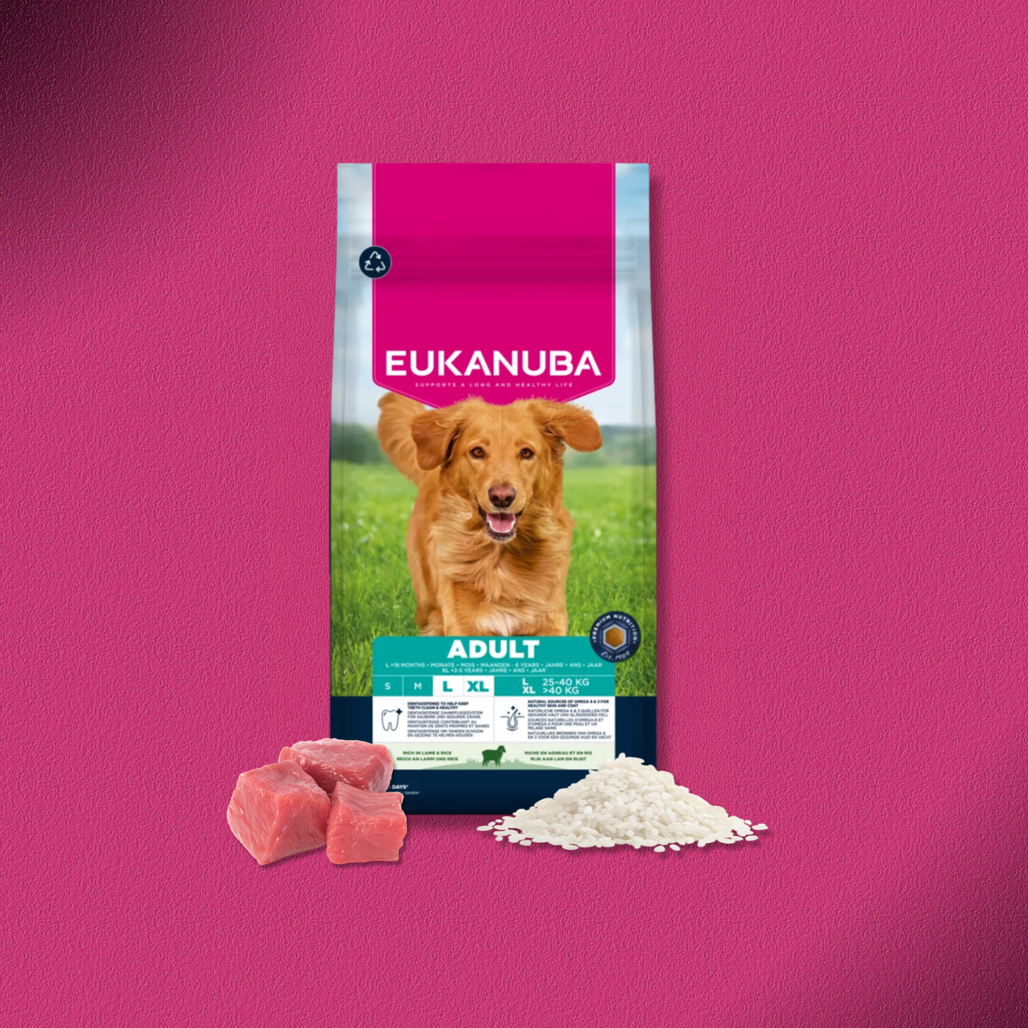 2x12kg Eukanuba Premium Nutrition Adult Large & Giant Breed Lamm & Reis