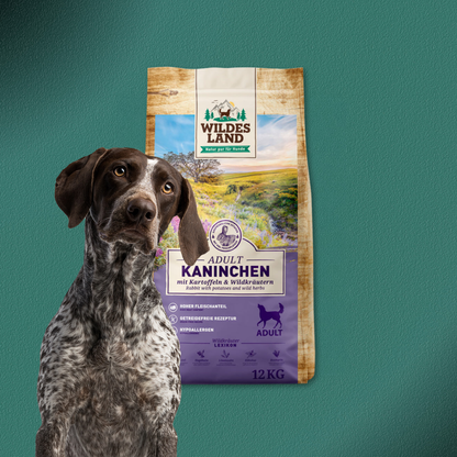 12kg Wildes Land Classic Adult - Kaninchen mit Kartoffeln und Wildkräutern