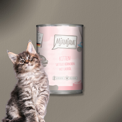 36x400g MjAMjAM - Kitten saftiges Hühnchen mit Lachsöl