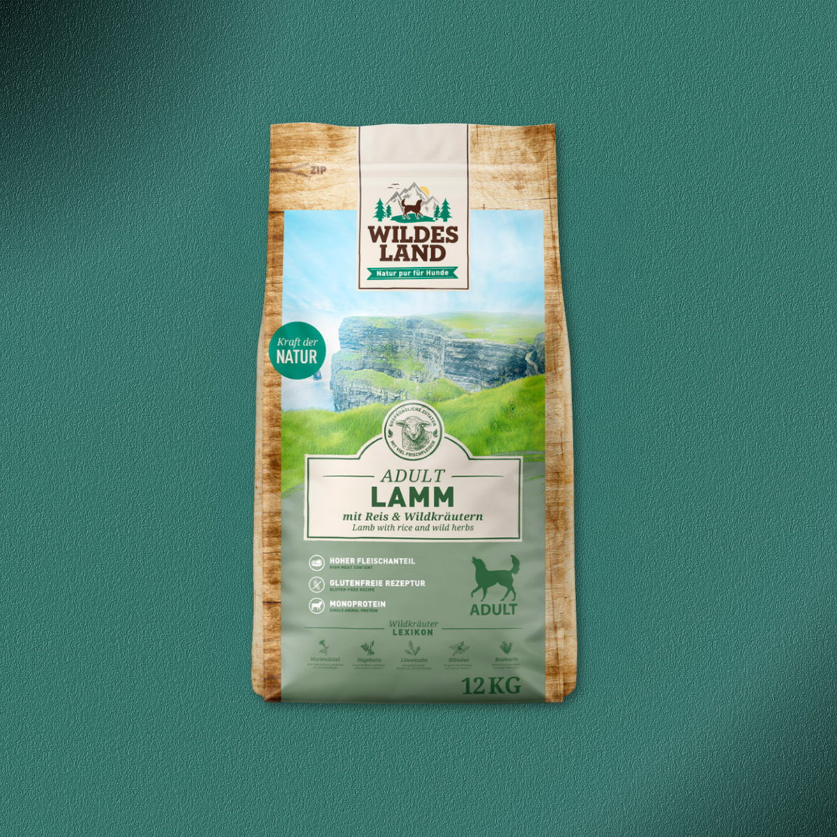 12kg Wildes Land Classic Adult - Lamm mit Reis und Wildkräutern